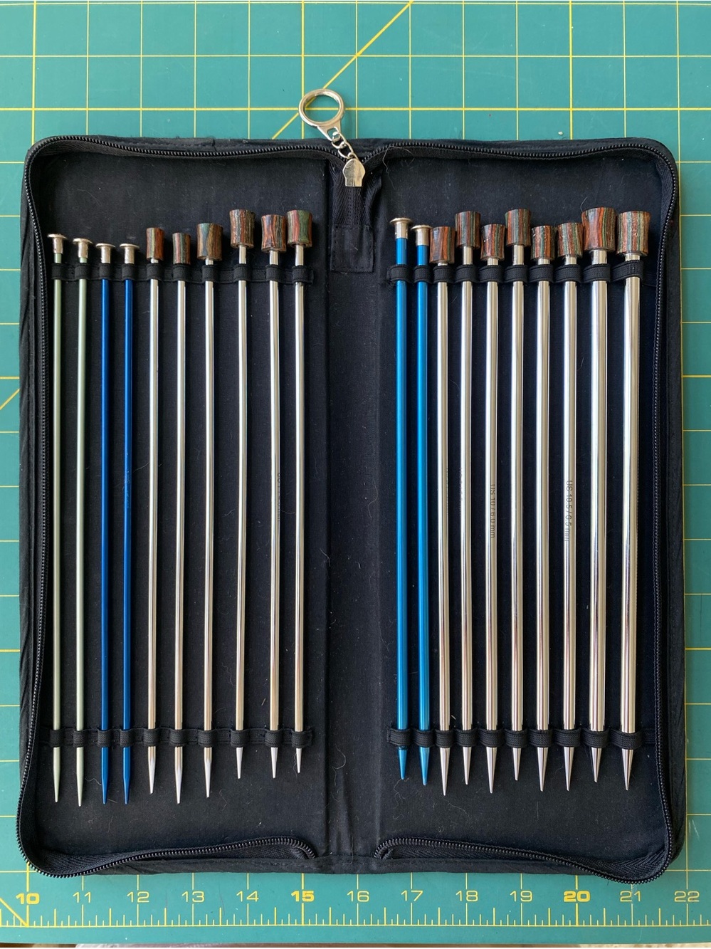 10 Pair Knitting Needles, 10” Long, in Knitters Pride Case